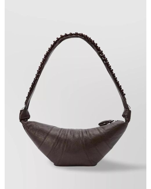Lemaire Metallic "Croissant Pearls" Shoulder Bag
