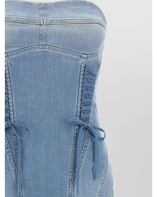 Elisabetta Franchi Blue Denim Midi Dress