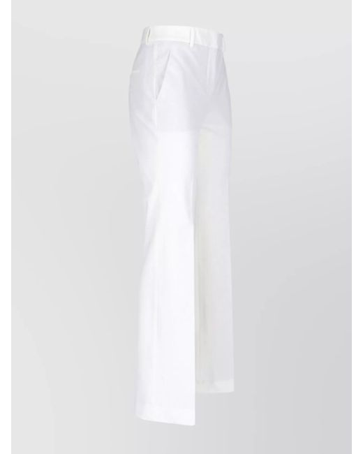 Incotex White Straight Trousers With Pockets And Loops
