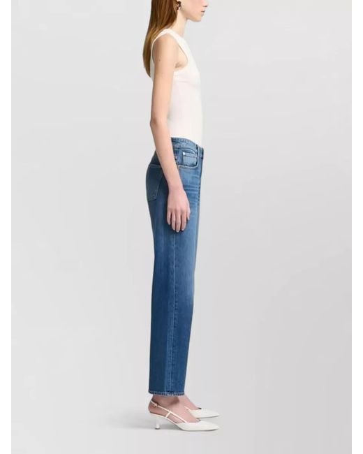7 For All Mankind Blue Calie Straight Leg Explorer Denim Trousers