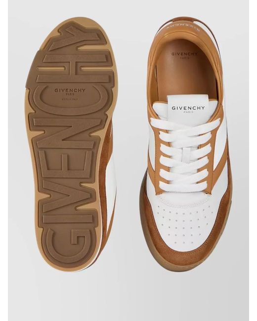 Givenchy Brown Leather Low-Top Sneakers for men