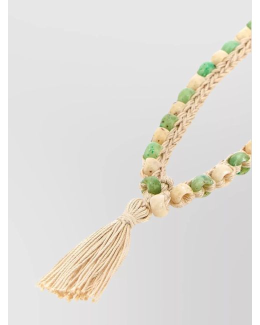 Alanui White Cotton Embellished Crochet Necklace