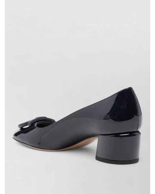 Ferragamo Blue Patent Leather Pumps