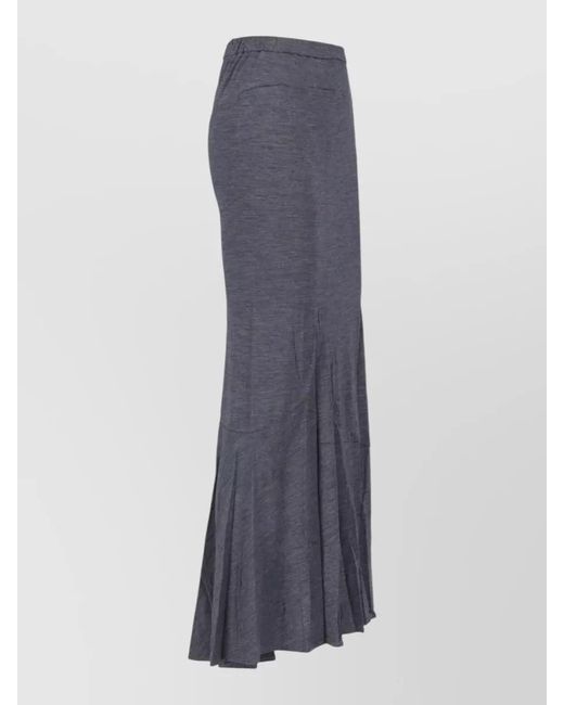 Junya Watanabe Blue Wool Knee-Length Skirt
