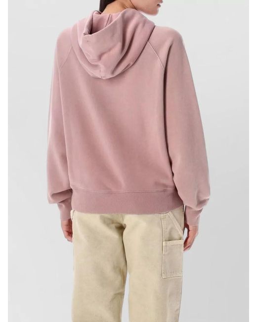 Carhartt Pink Hooded Sweatshirt Balloon Fit Logo