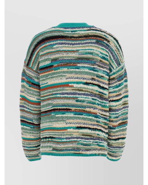Alanui Green Embroidered Cotton Blend Cardigan for men