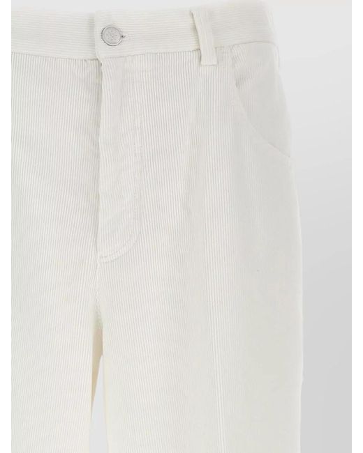 Cellar Door White Thelma Pants Textured Fabric Belt Loops Pockets