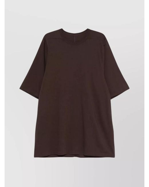 Rick Owens Brown Cotton Oversized Short-Sleeve T-Shirt for men