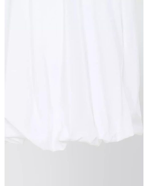 Jil Sander White Cotton High-Rise Voluminous Tailored Bermuda Shorts