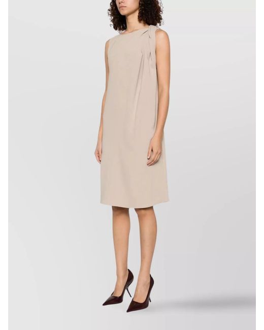 P.A.R.O.S.H. White Silk Knee-Length Dress