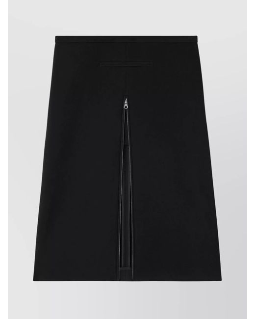 Courreges Black Tailored A-Line Midi Skirt