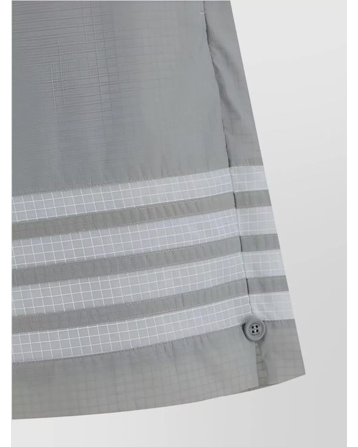 Thom Browne Gray Regular-Fit Nylon Deck Shorts for men