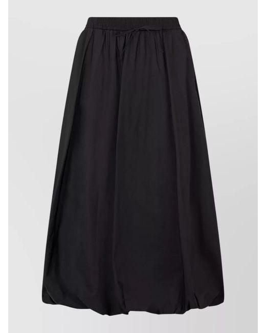 Weekend by Maxmara Black Flared Long Skirt Soft Draped Design