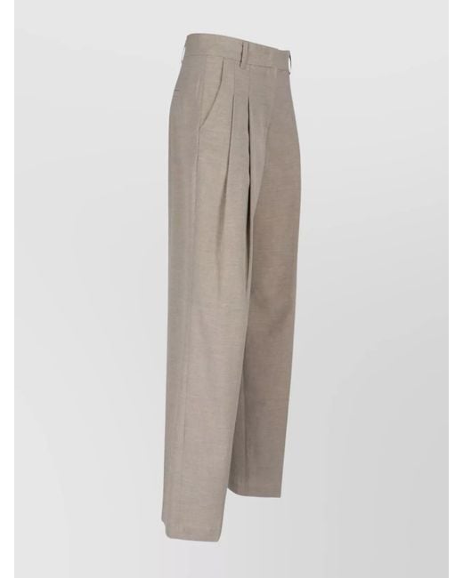 Frankie Shop Multicolor Straight Leg Trousers With Pleats And Pockets