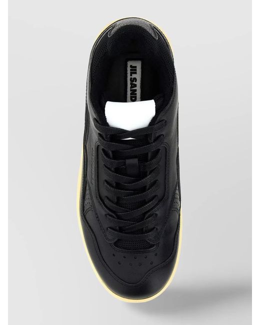 Jil Sander Yellow Leather Basket Sneakers
