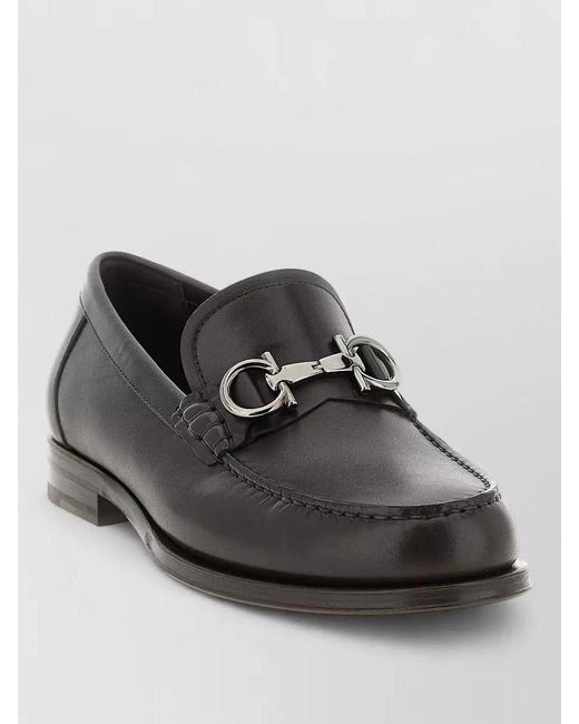 Ferragamo Gray Leather Loafers for men