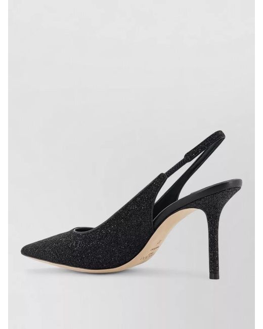 Jimmy Choo Black Love Pumps Glitter Effect Pointed Toe