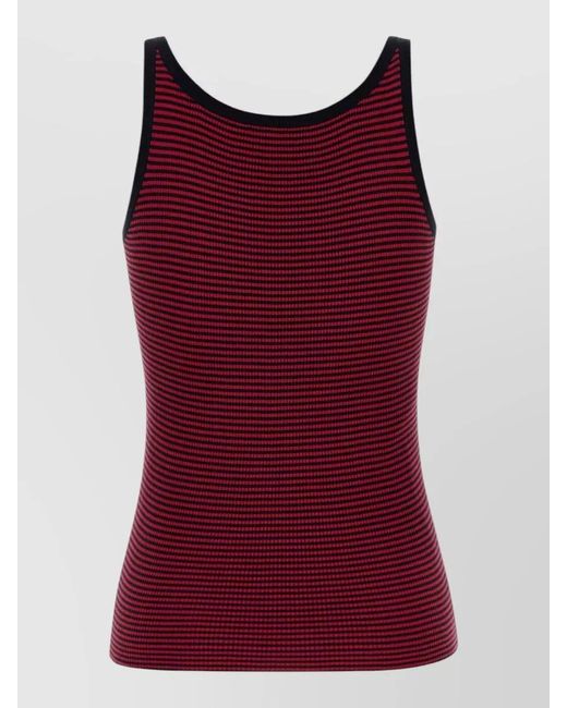 Prada Red Silk Sleeveless Knitted Top