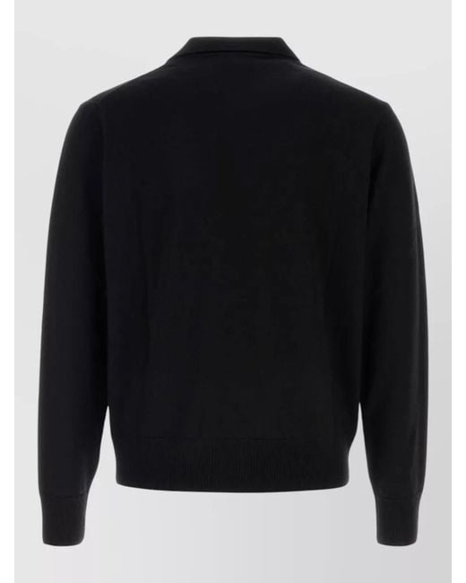 Vivienne Westwood Black Wool Mark Polo Shirt Button Detail for men