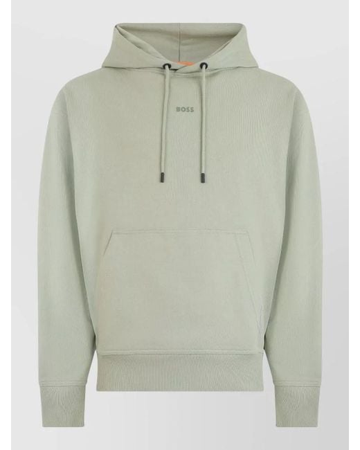 Boss Green Cotton Oversized Hoodie for men