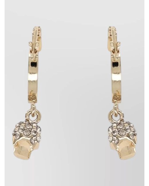 McQueen White Skull Hoop Earrings