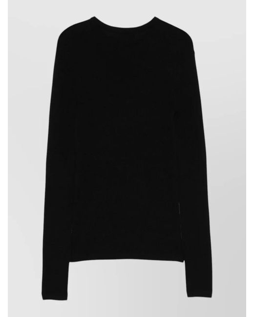 Lisa Yang Black Cashmere Cotton Crew-Neck Long-Sleeve Jumper