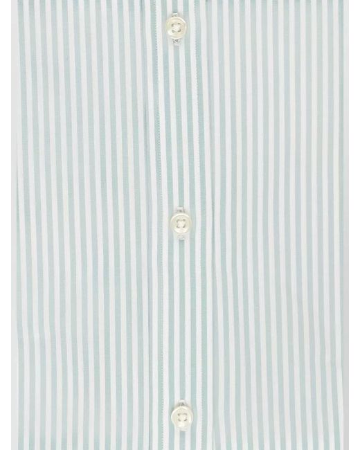 Ralph Lauren Blue Striped Cotton Shirt Tailored Collar Buttoned Cuffs for men