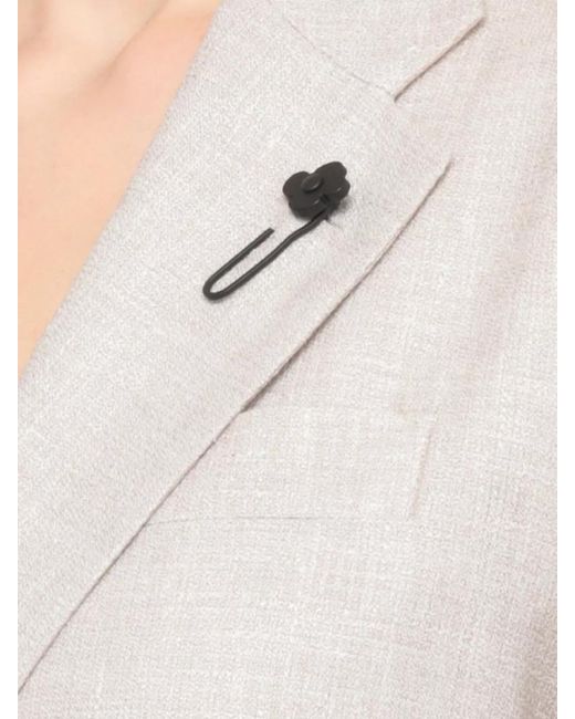 Lardini Natural Linen Single Breasted Tailored Jacket