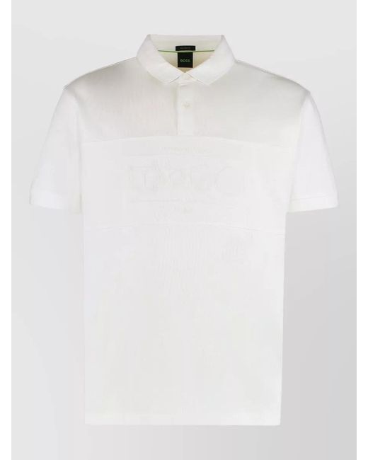 Boss White Percy Heritage Cotton Polo Shirt Short Sleeve for men