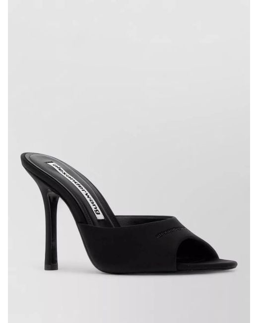 Alexander Wang Black Fabric Mules Open Toe Stiletto Heel