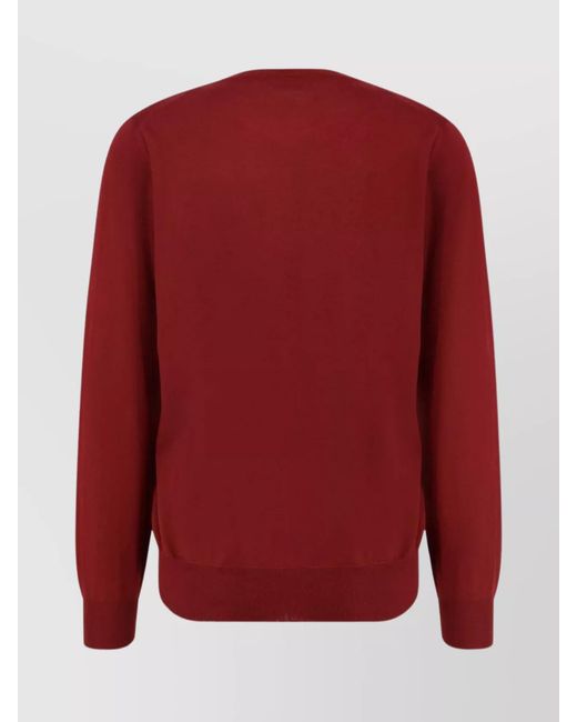 Brunello Cucinelli Red Cashmere And Silk Crew-Neck Sweater for men