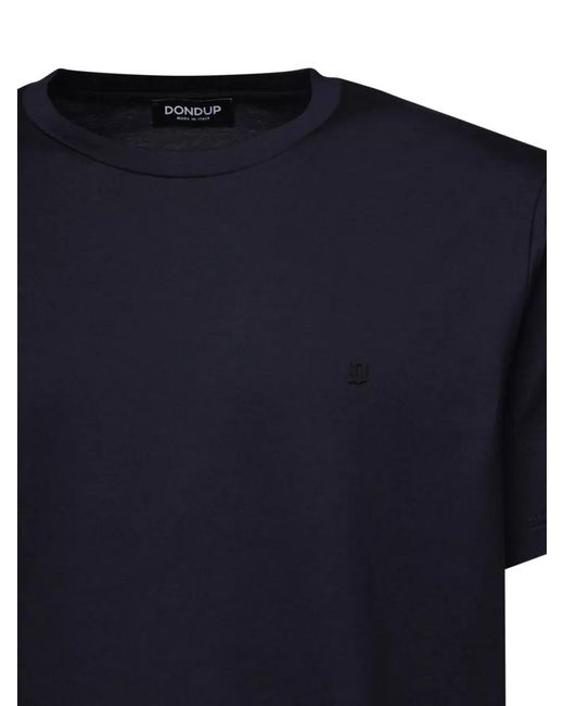 Dondup Black Cotton T Shirt Crew Neck Short Sleeves for men