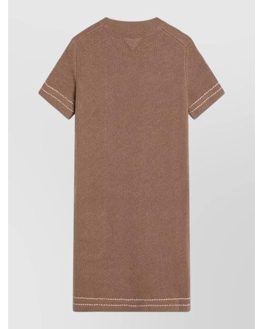 Prada Brown Cashmere Knee-Length Dress