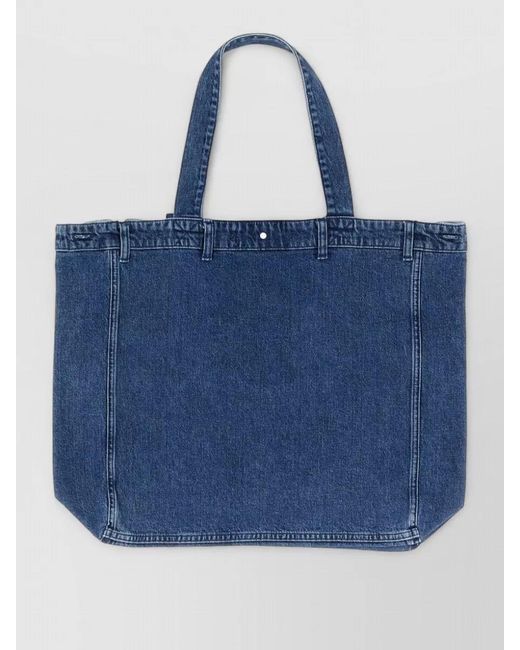 Baum und Pferdgarten Blue Kila Tote Bag Front Pocket Top Handles