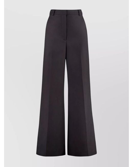 Stella McCartney Blue Wool Trousers With Belt Loops And High Waist
