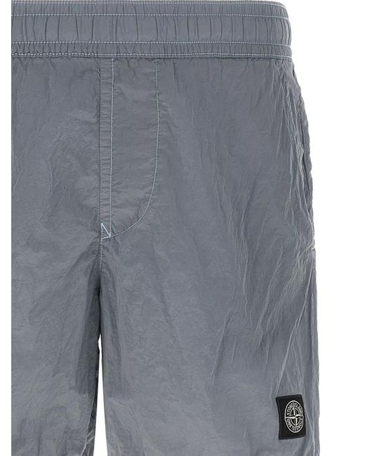 Stone Island Gray B100004 Swimsuit Shorts Side And Back Pockets for men