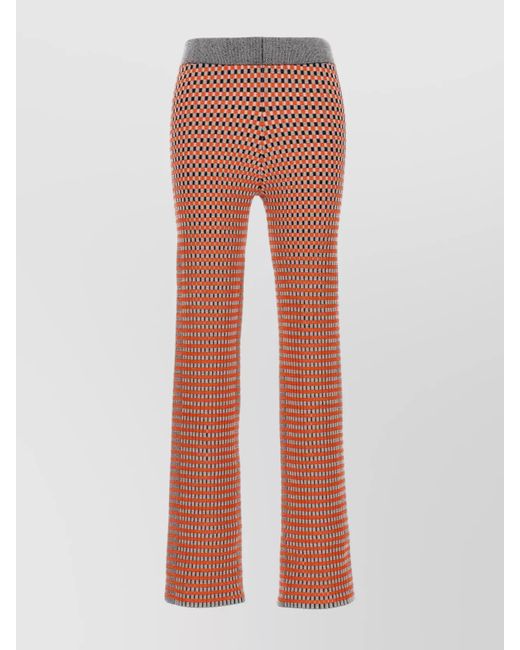 Rabanne Orange Jacquard Slim-Fit Trousers