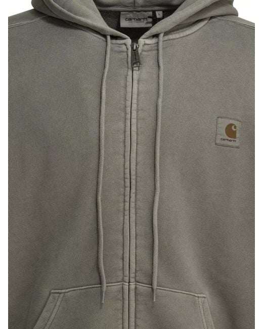 Carhartt Gray Hooded Knit Sweater Front Pockets for men