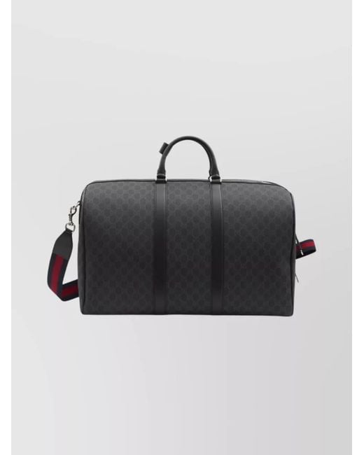 Gucci Black Large Gg Supreme Travel Duffle Bag for men