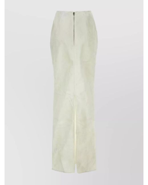 Entire studios White Stretch Denim Skirt Back Slit