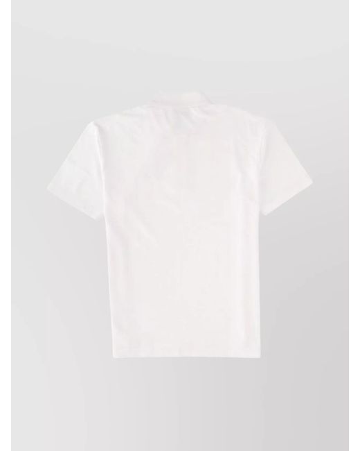 Maison Kitsuné White Cotton Logo Polo Shirt for men