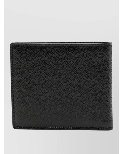 Tod's Black Logo Grain Leather Bifold Textured Wallet for men