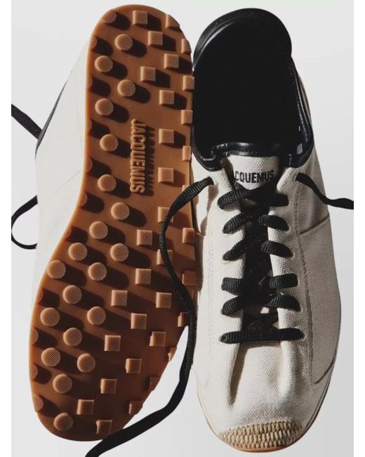 Jacquemus Multicolor Leather Lace Up Sneakers Lambskin Trim