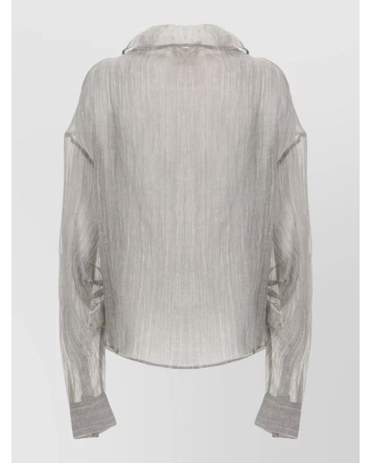 THE GARMENT Gray Delphia Collared Sheer Long Sleeve Jacket