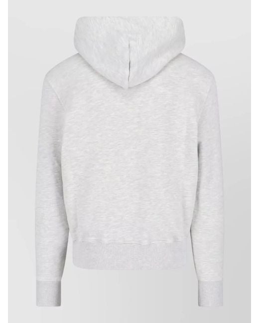 Autry White Mélange Cotton Hoodie for men