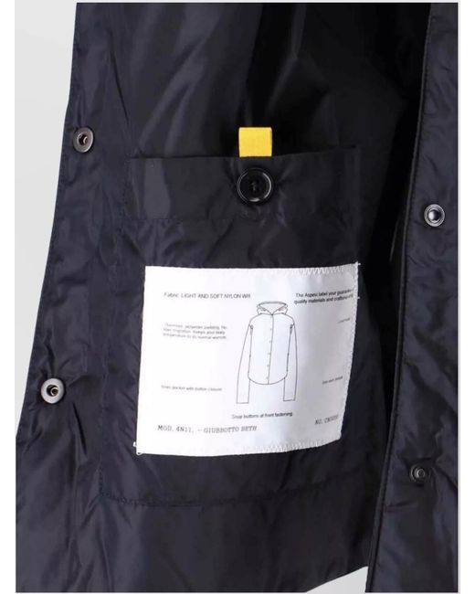Aspesi Blue Hooded Jacket Long Sleeves
