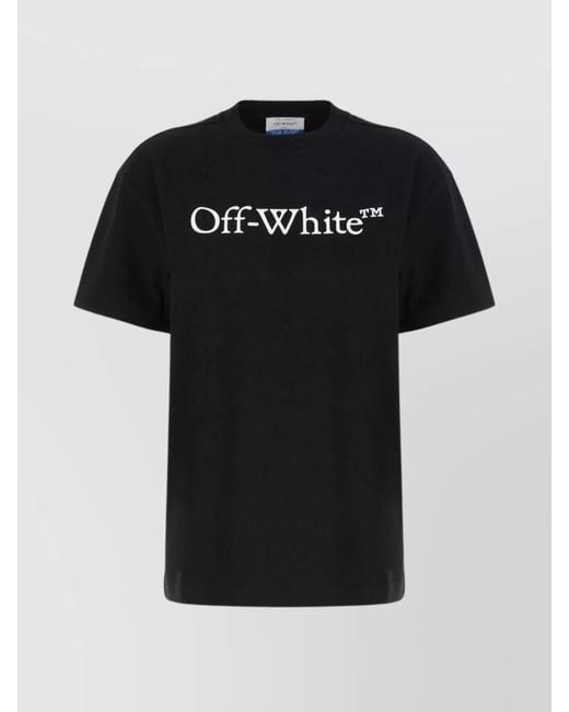 Off-White c/o Virgil Abloh Black Cotton Logo Print Crew Neck Short Sleeve T-Shirt