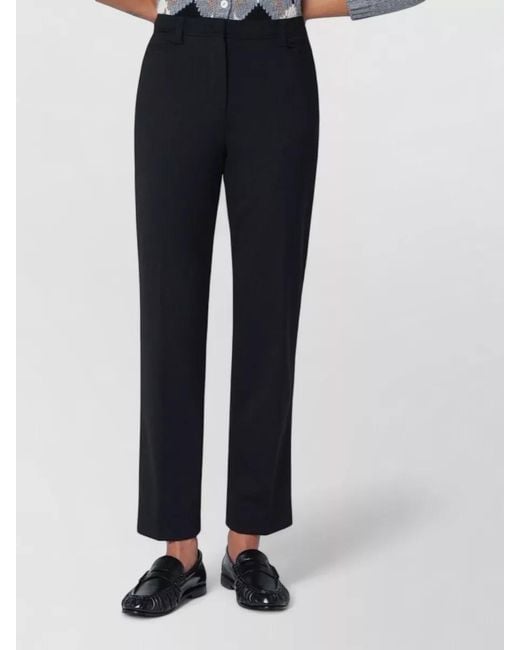 Thelatest Blue Tailored Pants Back Pockets Belt Loops