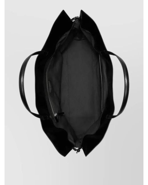 Tory Burch Black Ella Recycled Tote Dual Handles Drawstring