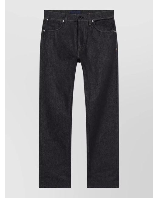 Stone Island Blue Straight Leg Denim Jeans Five Pocket Design for men